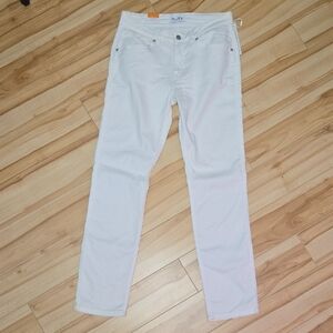 du/er No Sweat slim white pants